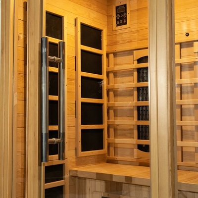 나무로 된 실내 1750W 2 사람 적외선 사우나 낮은 EMF