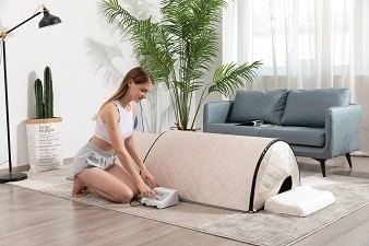 3곳 가열대 낮은 EMF 적외선 사우나 돔 의료 서비스 1300W 전나무 재목 돔 사우나